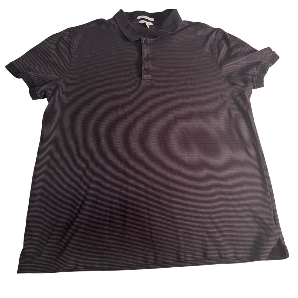 Calvin‎ Klein Cotton Polo JFK Jr 90s Shirt Mens L Striped Short Sleeve